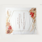 Tenture Boho Floral Mariage fond | Terracotta (Devant (Horizontal))