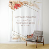 Tenture Boho Floral Mariage fond | Terracotta (En situation)