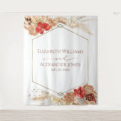 Tenture Boho Floral Mariage fond | Terracotta (Devant)