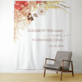 Tenture Boho Floral Mariage fond | Terracotta (En situation)