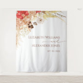 Tenture Boho Floral Mariage fond | Terracotta (Devant)