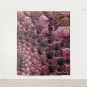 Tenture Boho Funky Eclectique Rose Noir Abstrait Fractal (Devant)