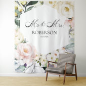 Tenture Boho Green Cadre Floral Mariage Backdrops (En situation)