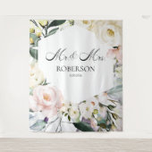 Tenture Boho Green Cadre Floral Mariage Backdrops (Devant)