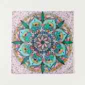 Tenture Boho Mandala couleur aquarelle Floral (Devant)