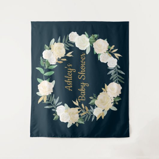 Tenture Boho Mariage de automne Backdrop Gold White Baby s (Devant)