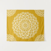 Tenture Boho Mustard Yellow Mandala (Devant (Horizontal))