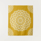 Tenture Boho Mustard Yellow Mandala (Devant)