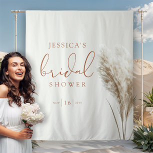 Tenture Boho Neutre Fête de Mariage avec Herbe de la Pampa