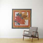 Tenture Boho Orange jaune bleu rouge texturé Botanique (En situation (horizontale))