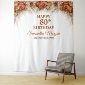 Tenture Boho pampas tropicale palmier 80e anniversaire (En situation)
