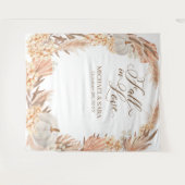 Tenture Boho Pampas White Pumpkin backdrop fall banner  (Devant (Horizontal))