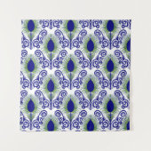 Tenture Boho Peacock en plumes Bijou Tone-Blue Vert (Devant)