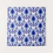 Tenture Boho Peacock Plumes Bijou Tone-Blue (Devant)
