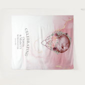 Tenture BOHO Pleine Lune Rose Poussiéreux Aquarelle Célest (Devant (Horizontal))