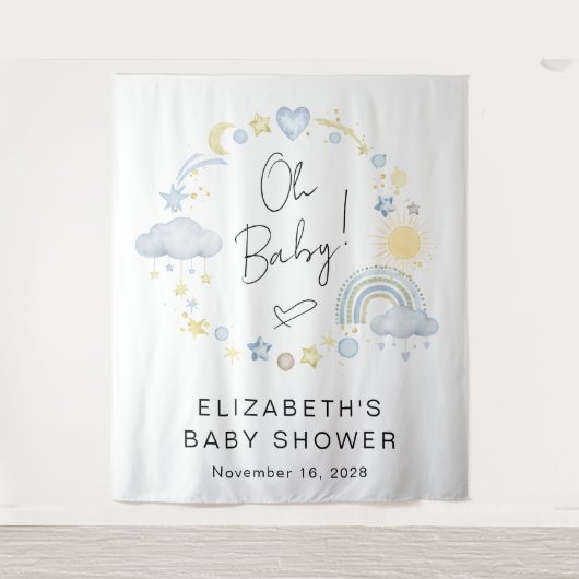 Tenture Boho Rainbow Boy Baby shower Accueil arrière-plan (Devant)