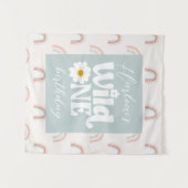 Tenture Boho Rainbow Daisy Wild One premier Anniversaire  (Devant (Horizontal))