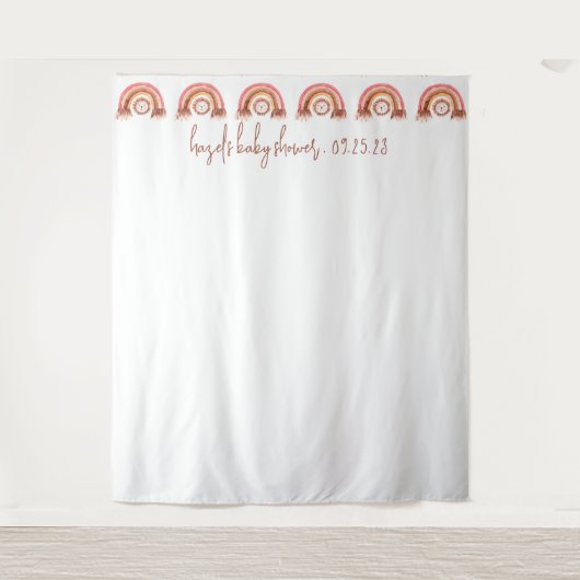 Tenture Boho Rainbow Lion Baby shower photo fond (Devant)