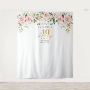 Tenture Boho rose rousse rose eucalyptus 40e anniversaire