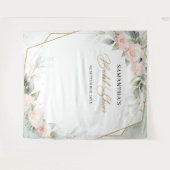 Tenture Boho roses rose rousse verdure or nuptiale douche (Devant (Horizontal))