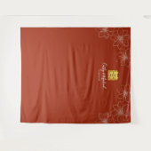 Tenture Boho rouge moderne floral mariage chinois (Devant (Horizontal))