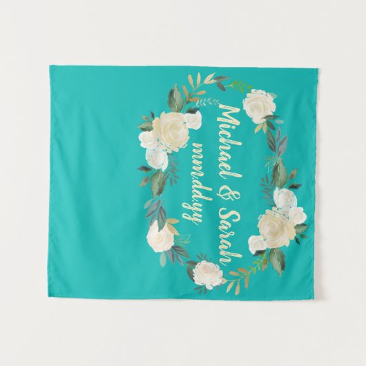 Tenture Boho Spring Wedding Réception Photo Booth Backdrop (Devant (Horizontal))