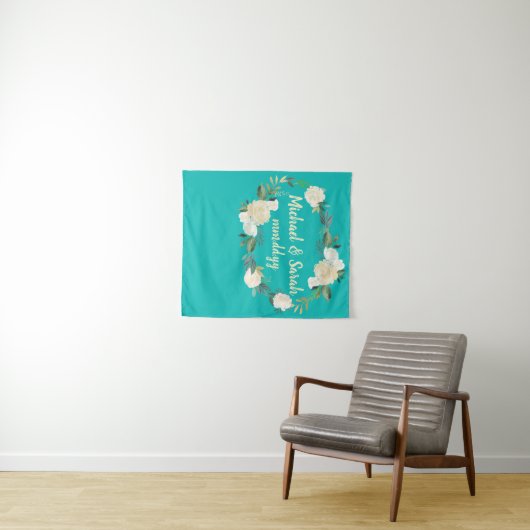 Tenture Boho Spring Wedding Réception Photo Booth Backdrop (En situation (horizontale))