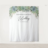 Tenture Boho succulent eucalyptus mariage cadre or (Devant)