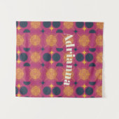 Tenture Boho Sun Moon Stars rose bleu jaune (Devant (Horizontal))