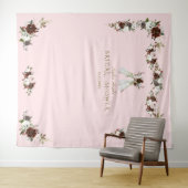 Tenture Boho Teepee Burgundy Crème Fête des mariées floral (En situation (horizontale))