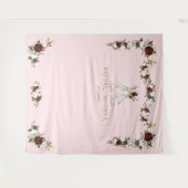 Tenture Boho Teepee Burgundy Crème Fête des mariées floral (Devant (Horizontal))