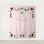 Tenture Boho Teepee Burgundy Crème Fête des mariées floral (Devant)