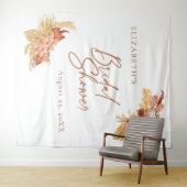 Tenture Boho Terracotta Fête des mariées fleurie fond (En situation (horizontale))