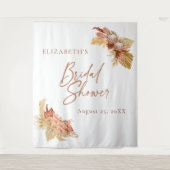 Tenture Boho Terracotta Fête des mariées fleurie fond (Devant)