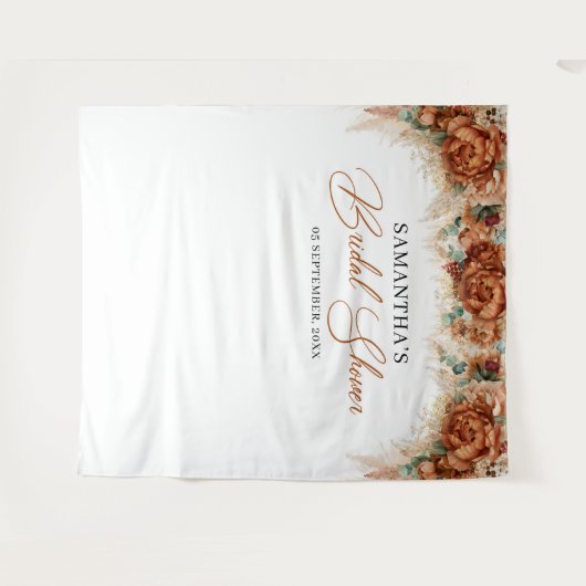 Tenture Boho Terracotta orange brûlé cuivre douche de mari (Devant (Horizontal))