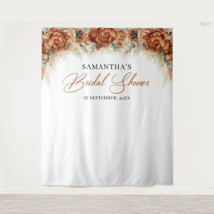 Tenture Boho Terracotta orange brûlé cuivre douche de mari