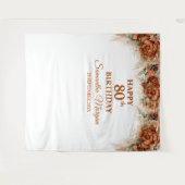 Tenture Boho tropical herbe des pampas palmier 80e anniver (Devant (Horizontal))