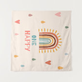 Tenture Boho Un premier anniversaire arc-en-ciel (Devant (Horizontal))