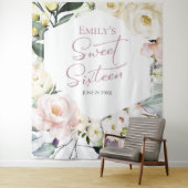 Tenture Boho Verdure Cadre Floral Sweet 16 Backdrops (En situation)