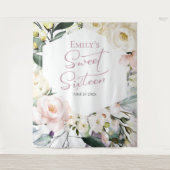 Tenture Boho Verdure Cadre Floral Sweet 16 Backdrops (Devant)