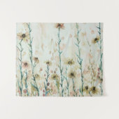 Tenture Boho Vintage Fleurs sauvages beige (Devant (Horizontal))