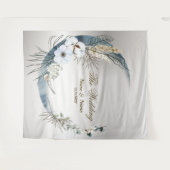 Tenture Boho White Orchidée Fleurs Blue Moon Elegant Party (Devant (Horizontal))