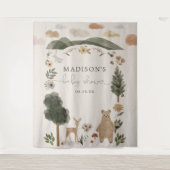 Tenture Boho Woodland Baby Shower Backdrop Tapestry (Devant)