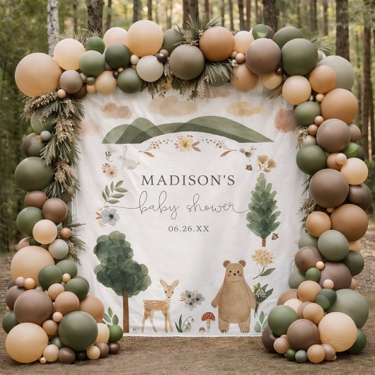 Tenture Boho Woodland Baby Shower Backdrop Tapestry