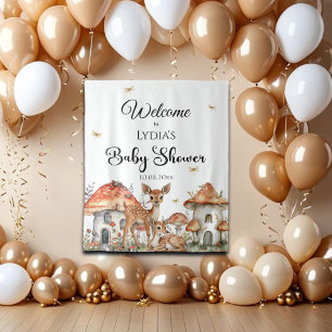 Tenture Boho Woodland Forest Animaux Baby shower Bienvenue