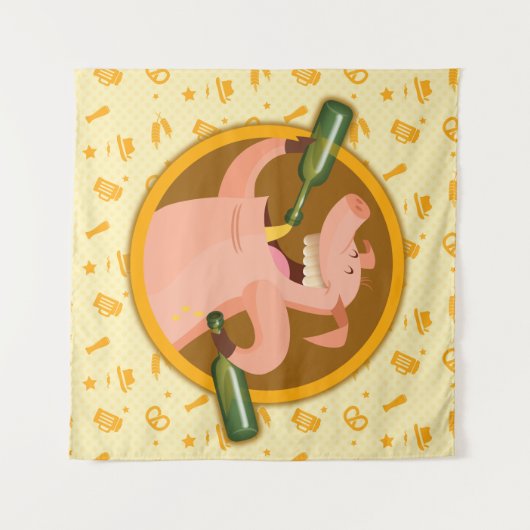 Tenture boire comme un cochon (Devant (Horizontal))