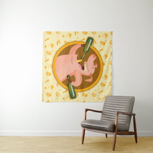 Tenture boire comme un cochon (En situation (horizontale))