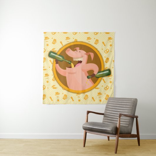 Tenture boire comme un cochon (En situation)