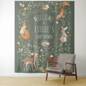 Tenture Bois Animaux Forêt Baby shower Affiche de bienvenu (En situation)