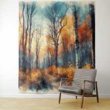 Bois d'automne 1 - Aquarelle